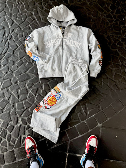 Trappers University Patchwork Set – Heather Grey