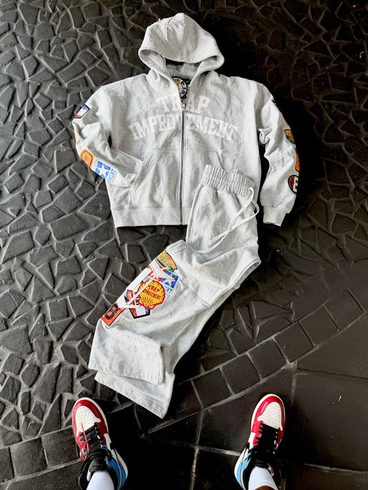 Trappers University Patchwork Set – Heather Grey