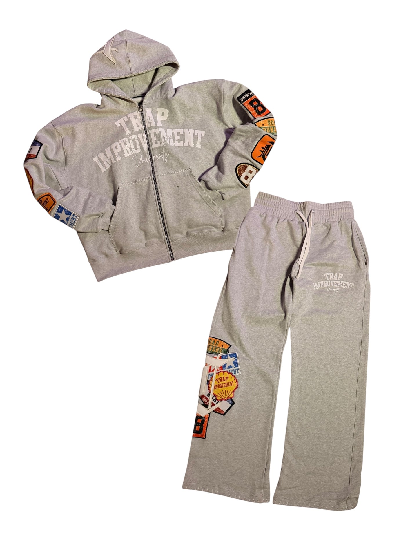 Trappers University Patchwork Set – Heather Grey
