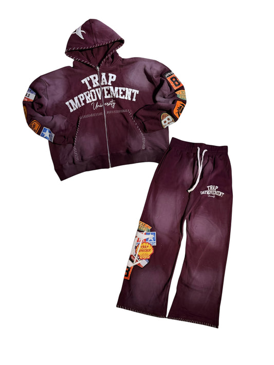 Trappers University Patchwork Set – Burgundy