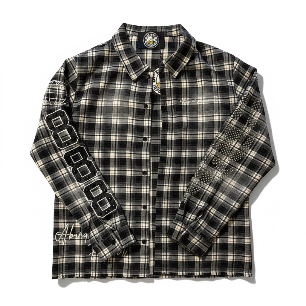 TRAP IMPROVEMENT 888 PLAID SHIRT