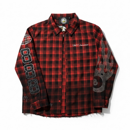 TRAP IMPROVEMENT 888 PLAID SHIRT