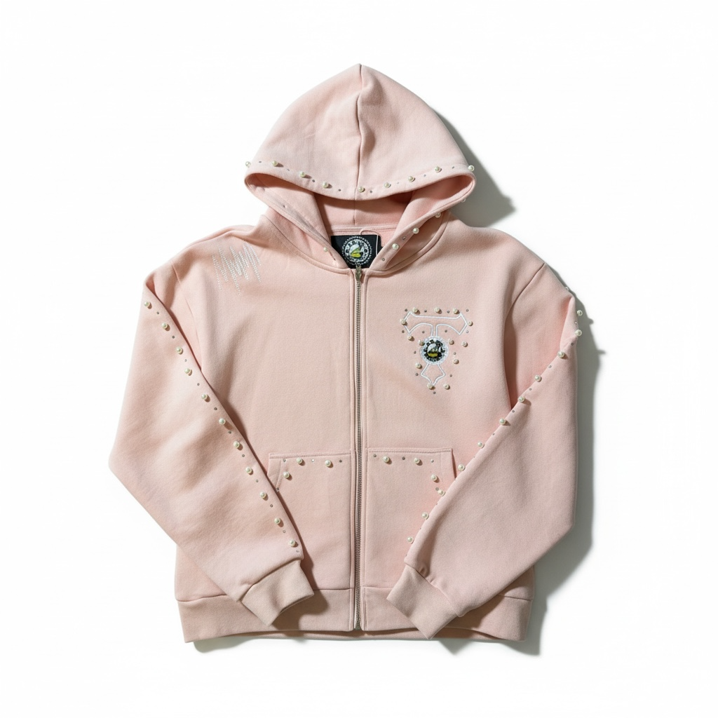 Pink Trap Improvement “Diamonds & Pearls” Zip Hoodie
